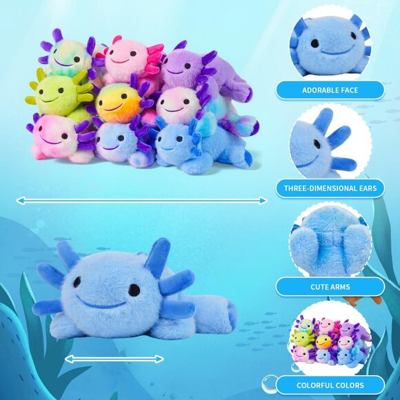Axolotl Plush Toy Soft Cute Axolotl Stuffed Cotton Plush Pillow Kawaii